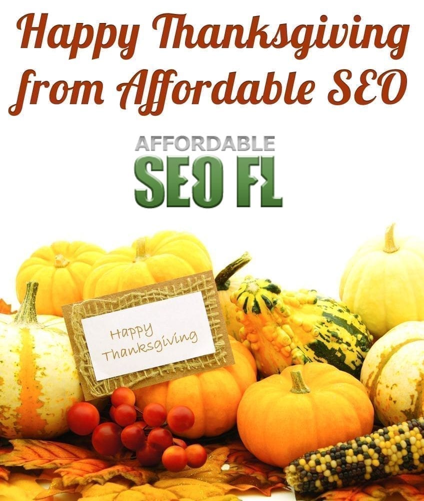 Happy Thanksgiving from Affordable SEO Tampa
