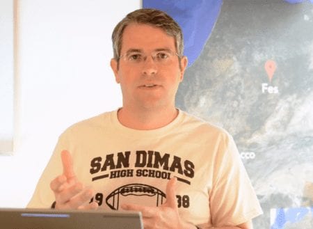 Matt Cutts from Google wearing San Dimas HS t-shirt